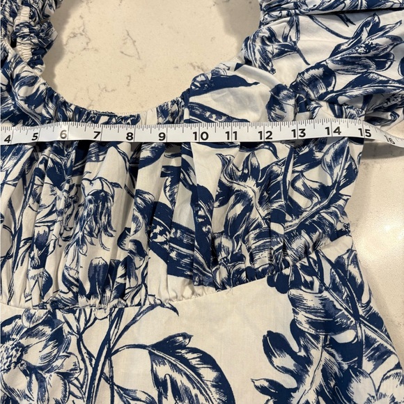 Abercrombie & Fitch Emerson Poplin Puff Sleeve Mini Dress Blue Babydoll Size Med - Picture 7 of 9